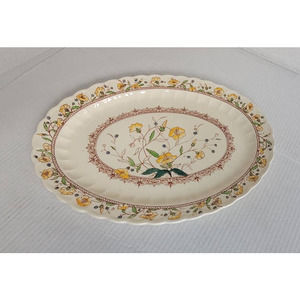 Hibiscus 13 inch serving platter by Metlox Poppytrail Vernon